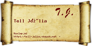 Tell Júlia névjegykártya